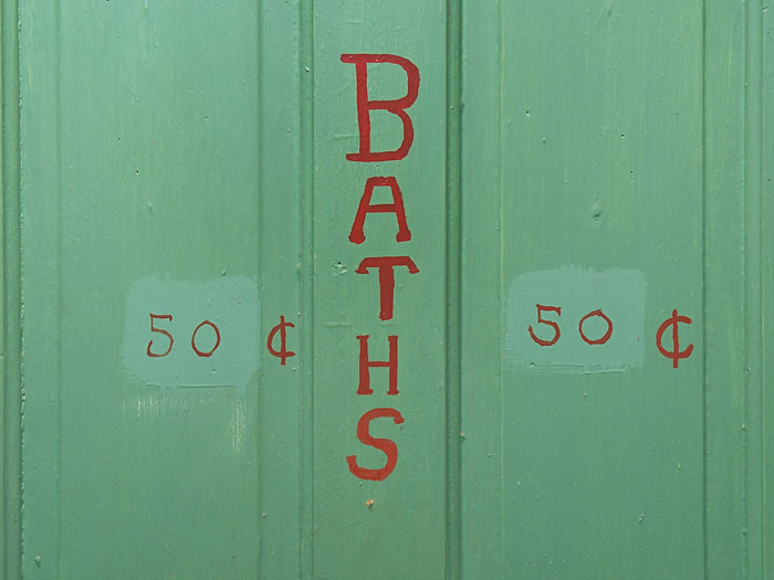 Hand painted Baths and Rate amounts from historical hotel in Walla Walla, Washington