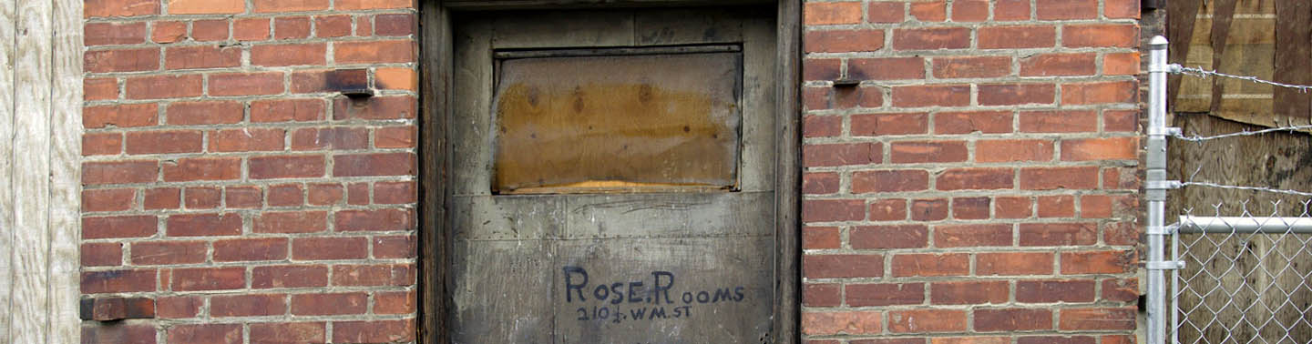Back door from historical saloon in Walla Walla, Washington.